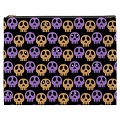 Halloween Skull Pattern Cosmetic Bag (xxxl) by Ndabl3x