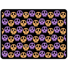 Halloween Skull Pattern Two Sides Fleece Blanket (large) by Ndabl3x