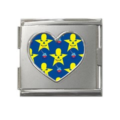 Blue Yellow October 31 Halloween Mega Link Heart Italian Charm (18mm) by Ndabl3x