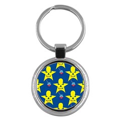 Blue Yellow October 31 Halloween Key Chain (round) by Ndabl3x