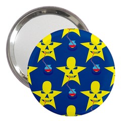 Blue Yellow October 31 Halloween 3  Handbag Mirrors by Ndabl3x