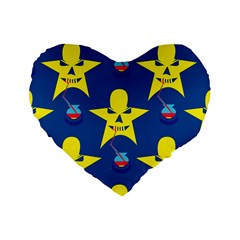 Blue Yellow October 31 Halloween Standard 16  Premium Heart Shape Cushions