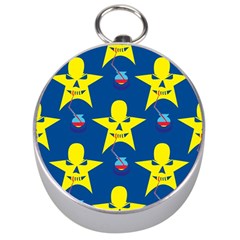 Blue Yellow October 31 Halloween Silver Compasses by Ndabl3x