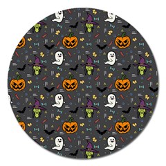 Halloween Bat Pattern Magnet 5  (round) by Ndabl3x