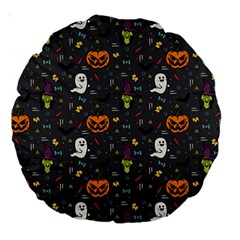 Halloween Bat Pattern Large 18  Premium Round Cushions by Ndabl3x