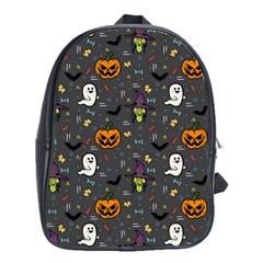 Halloween Bat Pattern School Bag (xl) by Ndabl3x