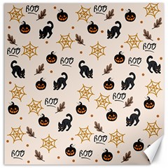 Cat Halloween Pattern Canvas 12  X 12  by Ndabl3x