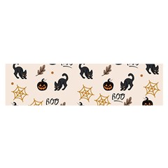 Cat Halloween Pattern Oblong Satin Scarf (16  X 60 )