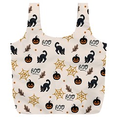 Cat Halloween Pattern Full Print Recycle Bag (xxxl) by Ndabl3x