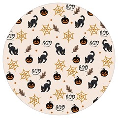 Cat Halloween Pattern Round Trivet by Ndabl3x