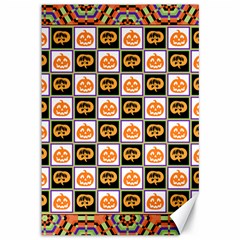 Chess Halloween Pattern Canvas 12  X 18  by Ndabl3x