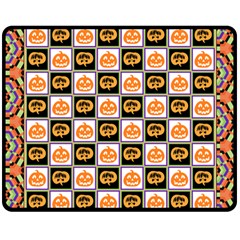 Chess Halloween Pattern Two Sides Fleece Blanket (medium) by Ndabl3x