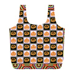 Chess Halloween Pattern Full Print Recycle Bag (l) by Ndabl3x