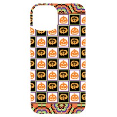 Chess Halloween Pattern Iphone 14 Black Uv Print Case by Ndabl3x