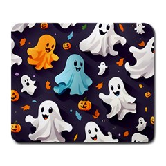 Ghost Pumpkin Scary Large Mousepad by Ndabl3x