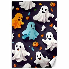 Ghost Pumpkin Scary Canvas 12  X 18  by Ndabl3x