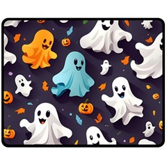 Ghost Pumpkin Scary Fleece Blanket (medium) by Ndabl3x