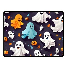 Ghost Pumpkin Scary Two Sides Fleece Blanket (small) by Ndabl3x