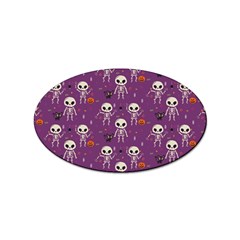 Skull Halloween Pattern Sticker Oval (100 Pack) by Ndabl3x