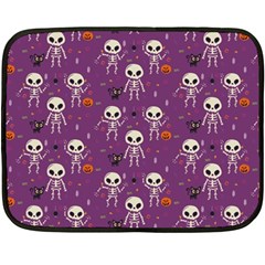 Skull Halloween Pattern Fleece Blanket (mini) by Ndabl3x