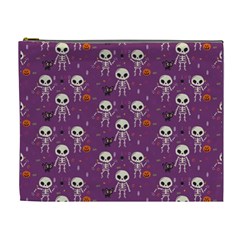 Skull Halloween Pattern Cosmetic Bag (xl) by Ndabl3x