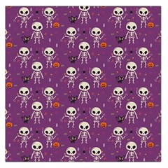 Skull Halloween Pattern Square Satin Scarf (36  X 36 )