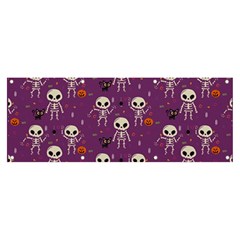 Skull Halloween Pattern Banner And Sign 8  X 3  by Ndabl3x