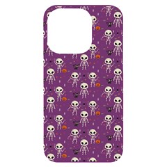 Skull Halloween Pattern Iphone 14 Pro Black Uv Print Case by Ndabl3x