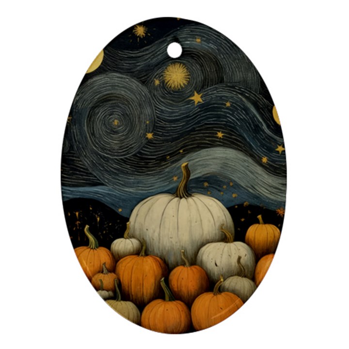 Pumpkin Halloween Oval Ornament (Two Sides)