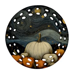 Pumpkin Halloween Ornament (round Filigree) by Ndabl3x