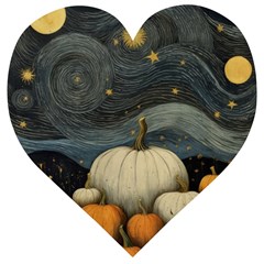 Pumpkin Halloween Wooden Puzzle Heart