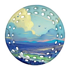 Digital Art Fantasy Landscape Ornament (round Filigree)