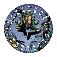 Teenage Mutant Ninja Turtles Comics Round Filigree Ornament (two Sides)