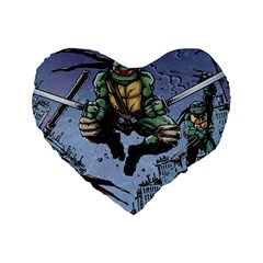 Teenage Mutant Ninja Turtles Comics Standard 16  Premium Heart Shape Cushions by Sarkoni