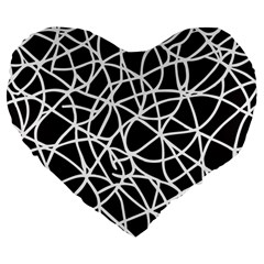 Interconnectedness Large 19  Premium Flano Heart Shape Cushions by Sobalvarro