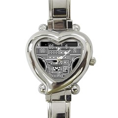 Boombox Heart Italian Charm Watch