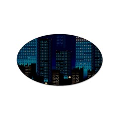 Pixel Art Night City Japan Sticker (oval) by Sarkoni