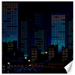 Pixel Art Night City Japan Canvas 16  X 16 