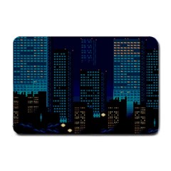 Pixel Art Night City Japan Small Doormat