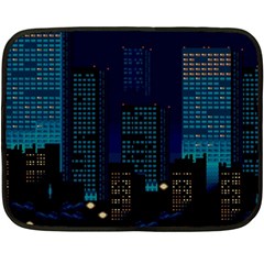 Pixel Art Night City Japan Fleece Blanket (mini)