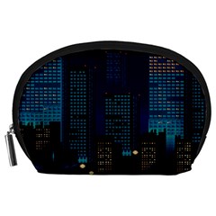 Pixel Art Night City Japan Accessory Pouch (large)