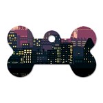Pixel Art City Dog Tag Bone (One Side) Front