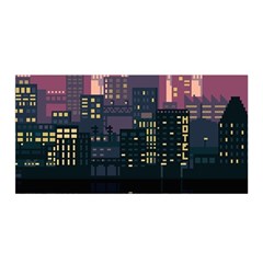 Pixel Art City Satin Wrap 35  X 70 