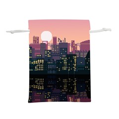 Pixel Art City Lightweight Drawstring Pouch (m) by Sarkoni