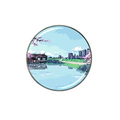 Japanese Themed Pixel Art The Urban And Rural Side Of Japan Hat Clip Ball Marker