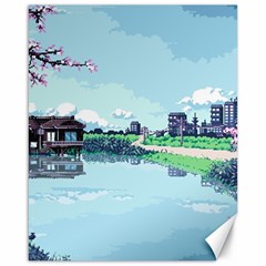 Japanese Themed Pixel Art The Urban And Rural Side Of Japan Canvas 16  x 20 