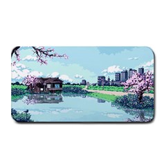 Japanese Themed Pixel Art The Urban And Rural Side Of Japan Medium Bar Mat