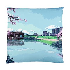 Japanese Themed Pixel Art The Urban And Rural Side Of Japan Standard Cushion Case (two Sides) by Sarkoni