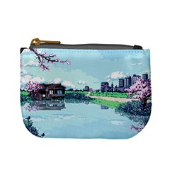Japanese Themed Pixel Art The Urban And Rural Side Of Japan Mini Coin Purse