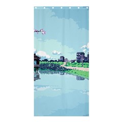 Japanese Themed Pixel Art The Urban And Rural Side Of Japan Shower Curtain 36  X 72  (stall) 